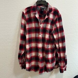 Land ends 16T red flannel‎ plaid 100% cotton women’s tall winter long sleeve